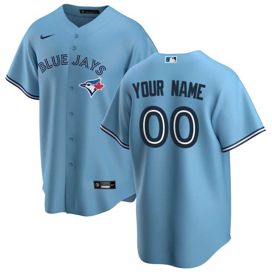 Men%27s Toronto Blue Jays Nike Alternate 2020 Replica Custom Light Blue Jersey->customized nba jersey->Custom Jersey